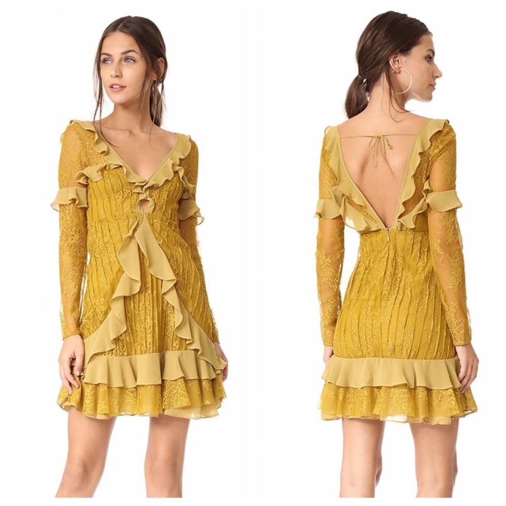 NWT For Love And Lemons Yellow Daphne Dress